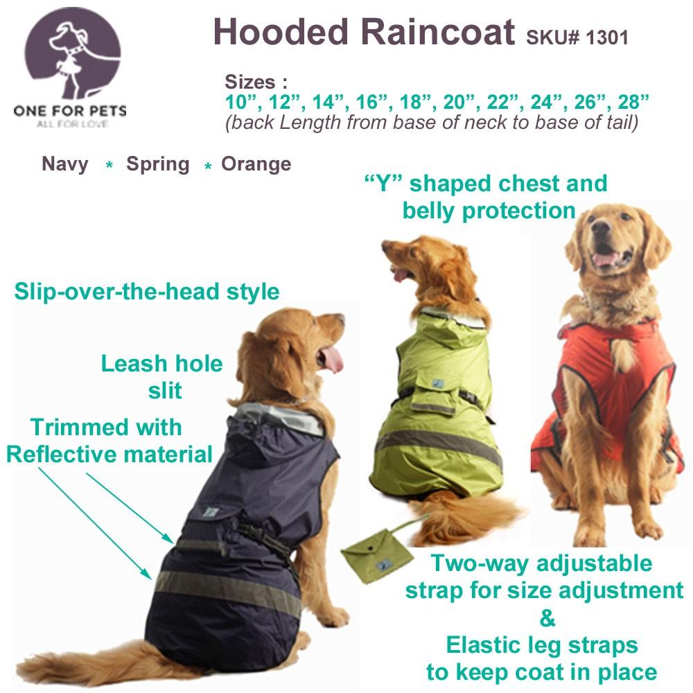 One For Pets Dog Safety Hooded Raincoat