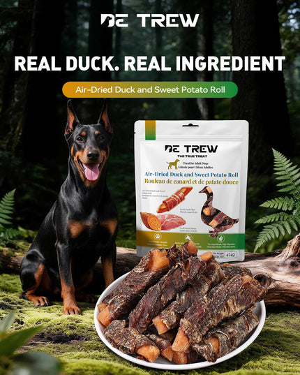 De Trew Air-Dried Duck and Sweet Potato Roll-454g