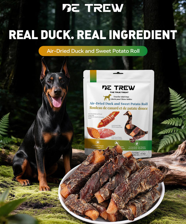 De Trew Air-Dried Duck and Sweet Potato Roll-454g