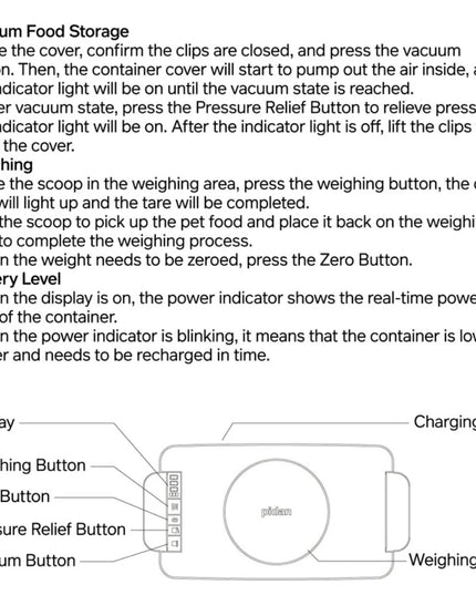 Pidan Vacuum Pet Food Container with Weight Scale