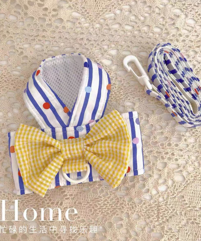 Colorful Harness with Bow （Leash Include）