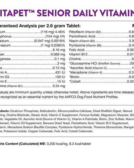 NaturalVet VitaPet™ Senior Daily Vitamins Chewable Tablets - 60ct