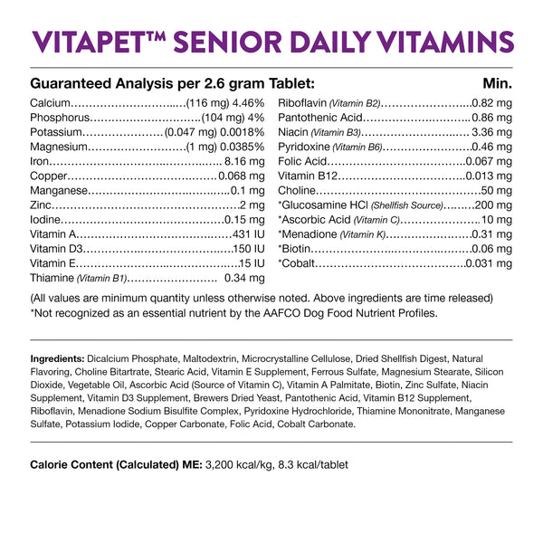 Natural Vet VitaPet™ Senior Daily Vitamins Chewable Tablets