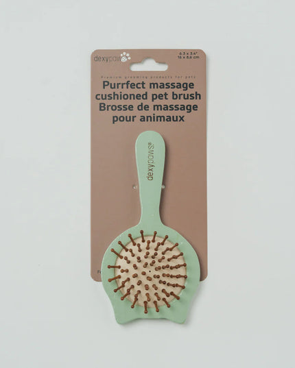 dexypaws® Purrfect Massage Cat Shaped Cushioned Brush For Pets