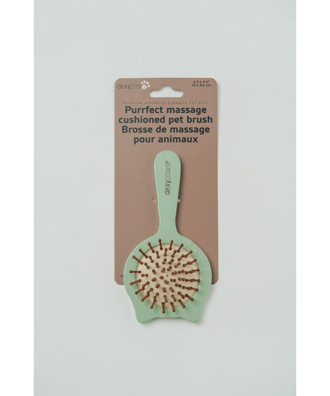 dexypaws® Purrfect Massage Cat Shaped Cushioned Brush For Pets