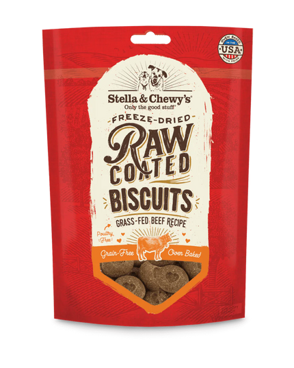 Stella & Chewy's Cage-Free Beef Raw Coated Biscuits 9oz/255g
