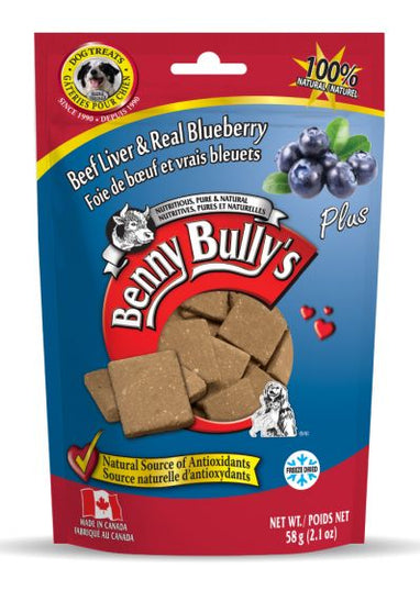 Benny Bullys Pure Beef Liver Plus Real Blueberry Dog 58g