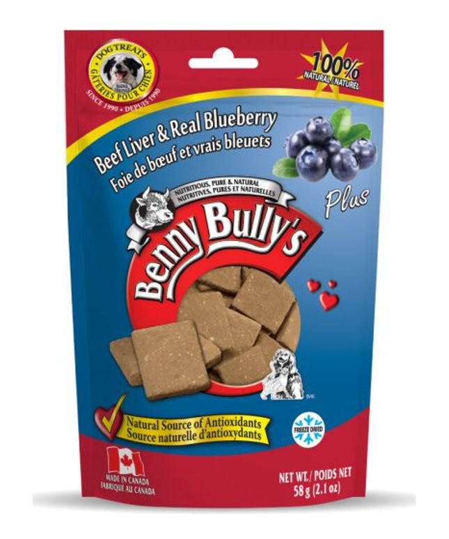 Benny Bullys Pure Beef Liver Plus Real Blueberry Dog 58g