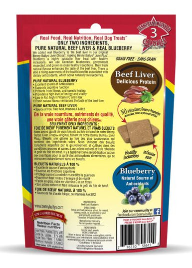 Benny Bullys Pure Beef Liver Plus Real Blueberry Dog 58g