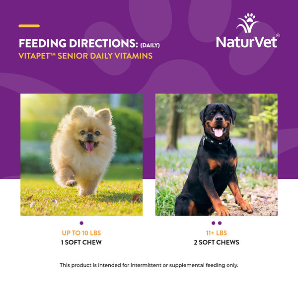 NaturVet VitaPet™ Senior Daily Vitamins plus Glucosamine Soft Chews