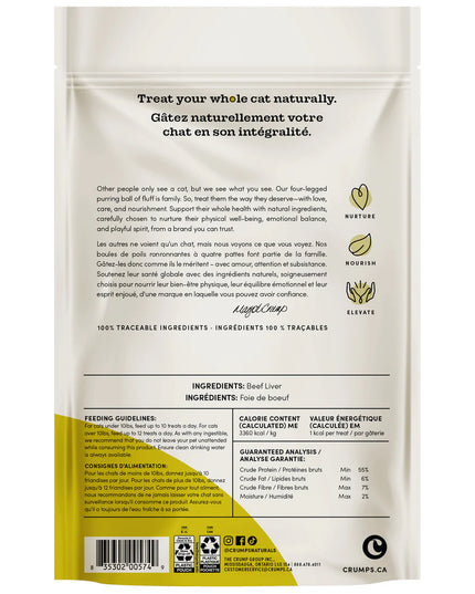 Crumps' Naturals Freeze Dried Cat Treats Beef - 30g/1.05oz