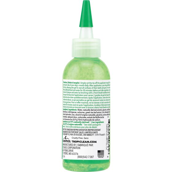 Tropiclean Fresh Breath No Brushing Clean Teeth Dental & Oral Care Gel for Dogs - Peanut Butter - 2oz