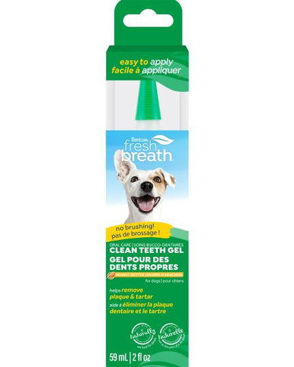 Tropiclean Fresh Breath No Brushing Clean Teeth Dental & Oral Care Gel for Dogs - Peanut Butter - 2oz