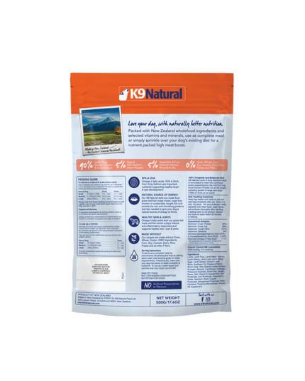 K9 Natural Lamb & King Salmon Feast Freeze-Dried Dog Food - 4 Sizes