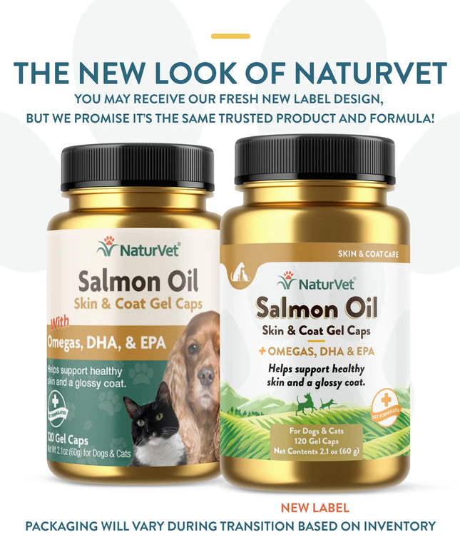 NaturVet Salmon Oil Skin & Coat - 120 Gel Caps