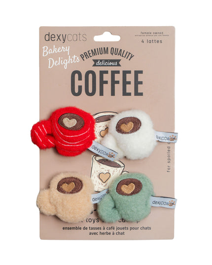 dexypaws® Delicious Coffee Cat Toys With Cat Nip - 4pc