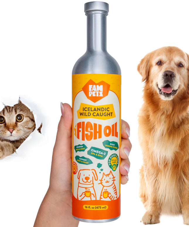 FAM Pets Wild-Caught Icelandic Omega-3 Fish Oil for Pets - 2 Sizes