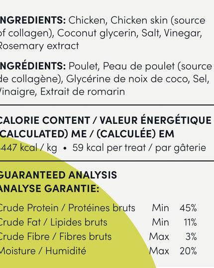 Crumps' Naturals Chicken Collagen Jerky Dog Treats - 153g/5.4oz