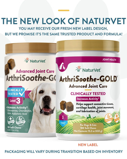 NaturVet ArthriSoothe-GOLD® Advanced Care Soft Chews - 2 Size