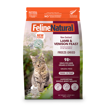 Feline Natural™ New Zealand Lamb & Venison Feast Freeze Dried Cat Food - 320g