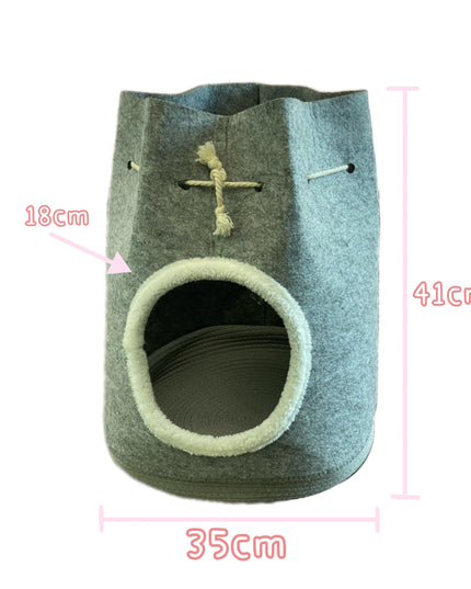 Light Gray Cozy Felt Bucket Shaped Pet House