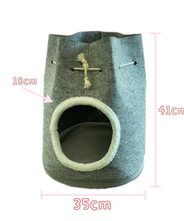 Light Gray Cozy Felt Bucket Shaped Pet House