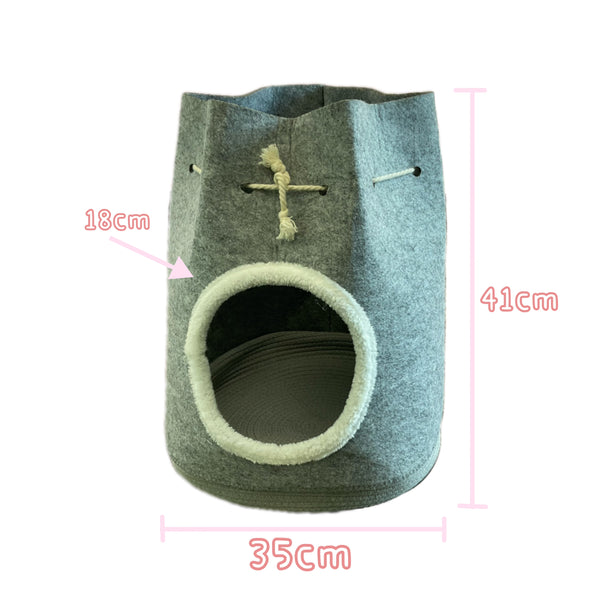 Light Gray Cozy Felt Bucket Shaped Pet House