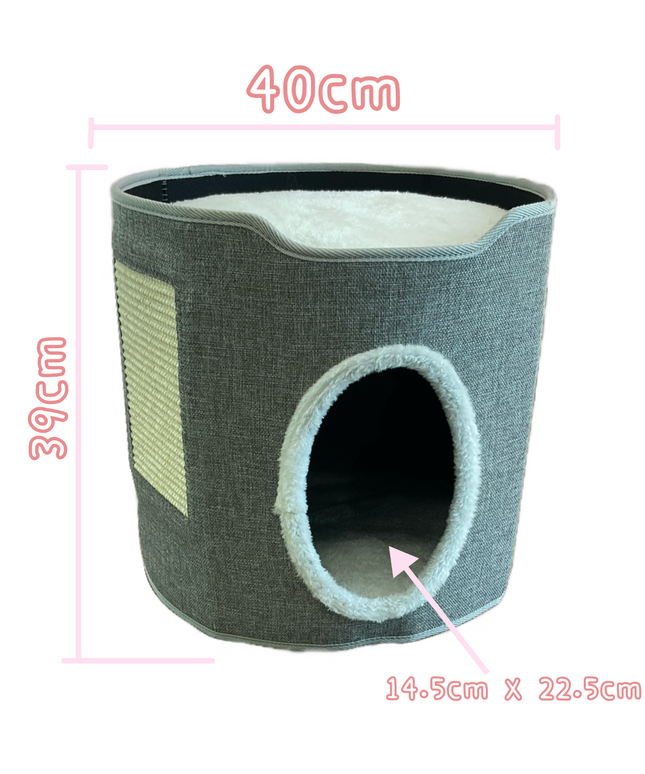 Light Gray Cozy Felt Cat Tower