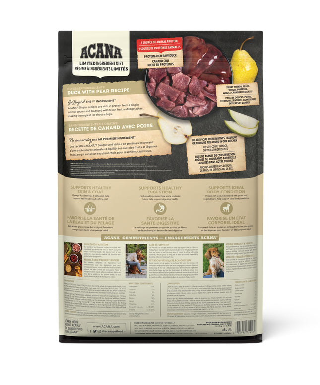 ACANA Singles, Duck & Pear Recipe for Dog - 3 Sizes