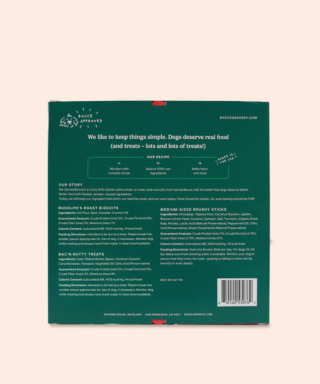 BOCCE'S 12-Day Advent Dog Treats Calendar - 78.2g