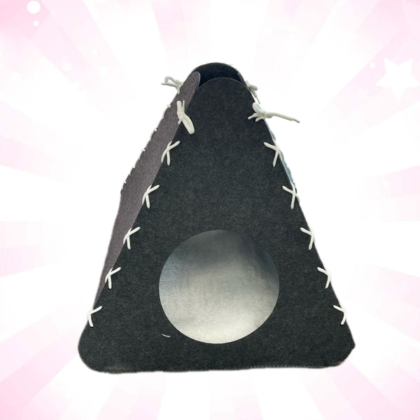 Dark Gray Cozy Felt Pyramid Shaped Pet Bed