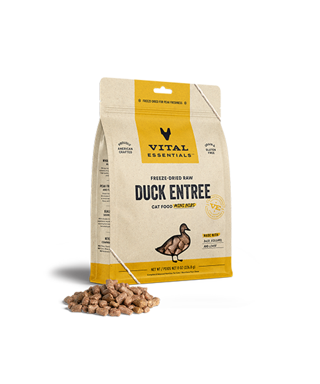 Vital Essentials® Freeze-Dried Raw Duck Entree Cat Food Mini Nibs 8 oz