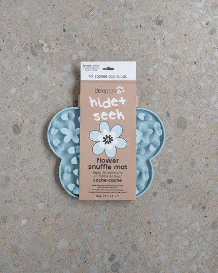 dexypaws® “Hide + Seek” Blue Flower Enrichment Snuffle Mat