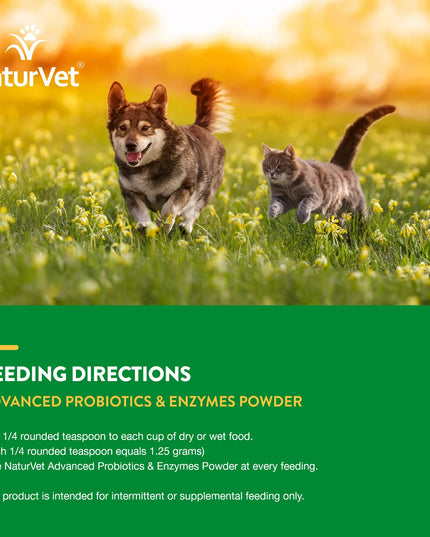 NaturVet Advanced Probiotics & Enzymes Powder - 3 Sizes