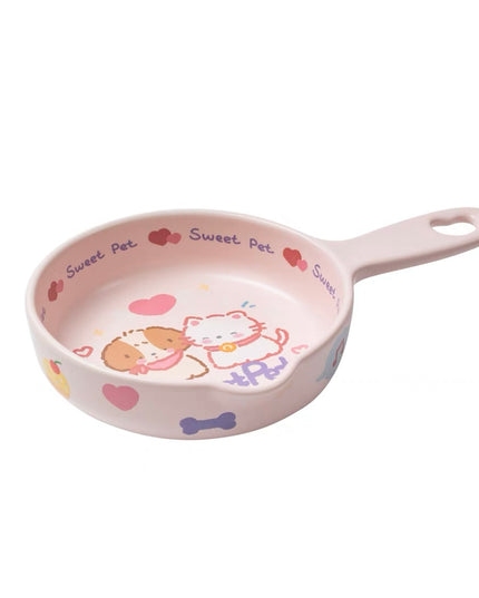NIAN’GAO Sweet Pet Pan Style Pet Bowl