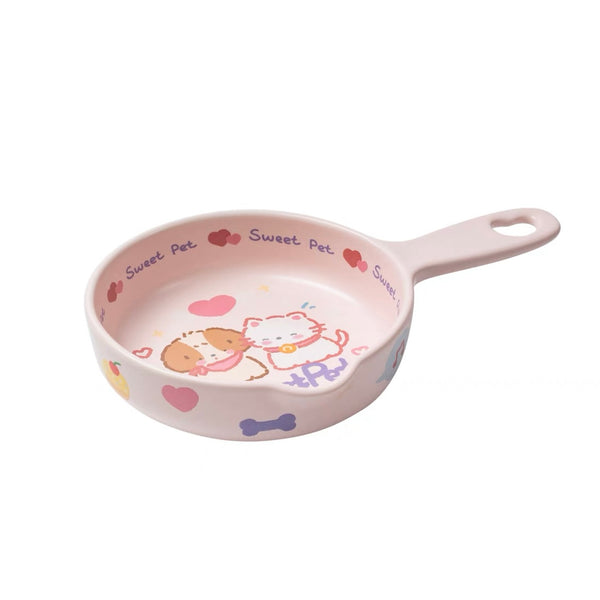 NIAN’GAO Sweet Pet Pan Style Pet Bowl