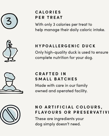 Crumps' Naturals Semi Moist Duck Mini Trainers Dog Trests - 2 Sizes