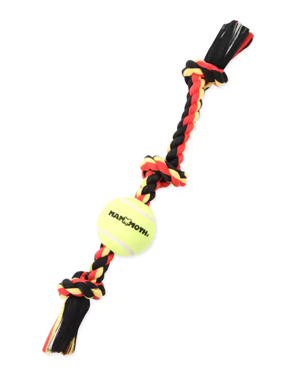 Mammoth Flossy Chews 3 Knot Tug w/ 3" Tennis Ball Medium 20"