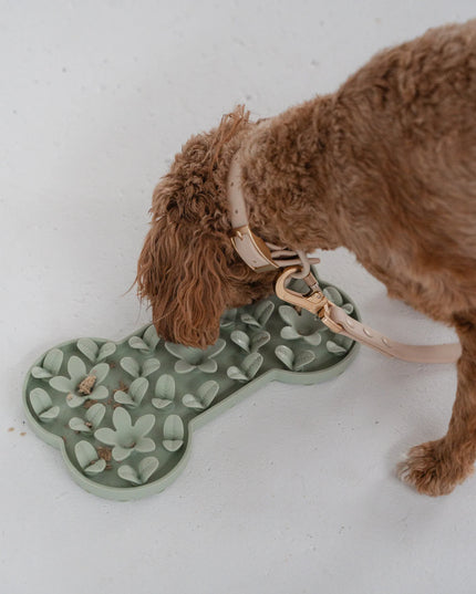 dexypaws® “Hide + Seek” Sage Green Dog Bone Enrichment Snuffle Mat