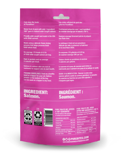 PureBites Freeze Dried Cat Treats-Salmon - 3 Sizes