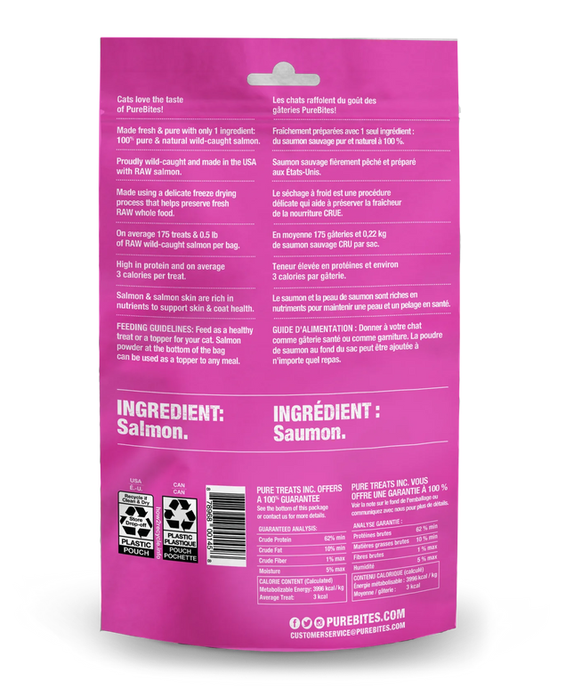 PureBites Freeze Dried Cat Treats-Salmon - 3 Sizes