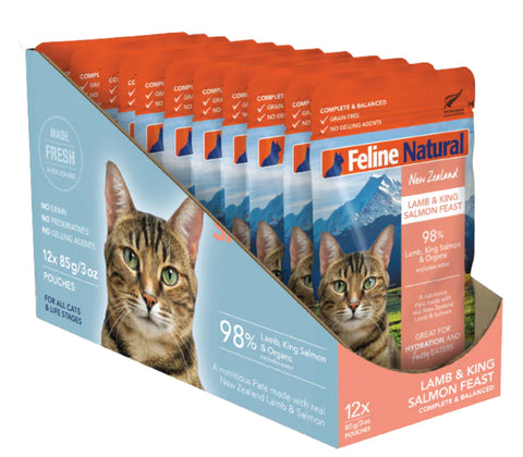 Feline Lamb & King Salmon Feast Pouch Cat Food (Sale in 12pack case)