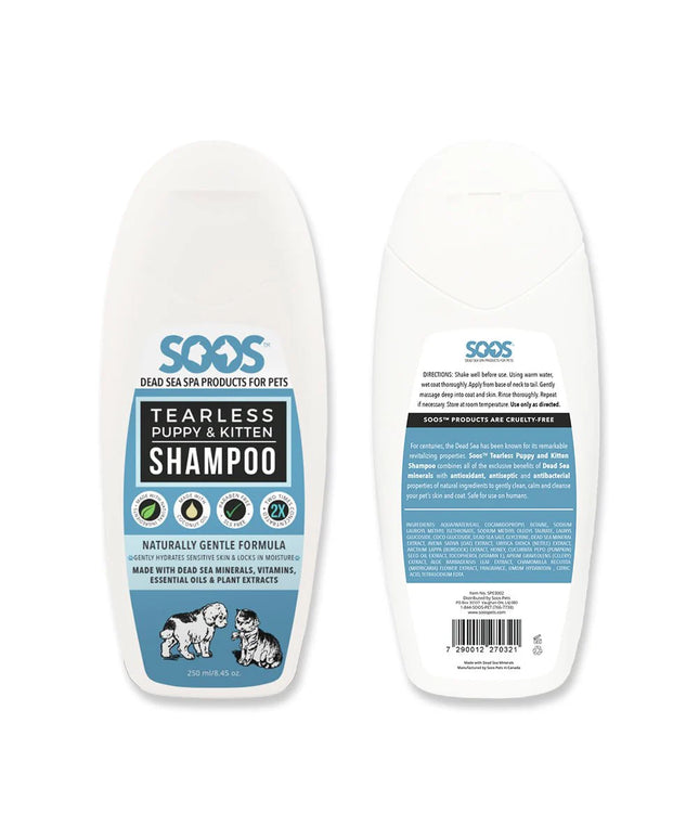SOOS Natural Dead Sea Tearless Puppy & Kitten Pet Shampoo