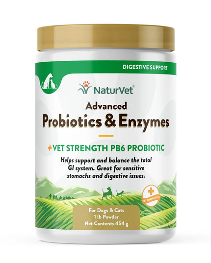 NaturVet Advanced Probiotics & Enzymes Powder - 3 Sizes