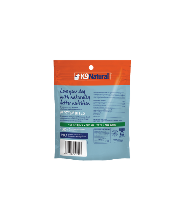 K9 Natural Lamb Lung Protein Bites Dog Treats - 50g
