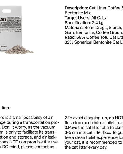 Pidan Tofu Cat Litter with Recycled Coffee Grounds & Bentonite Clay
