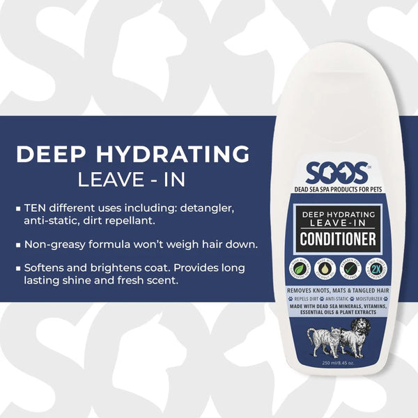 SOOS Natural Dead Sea Deep Hydrating Leave-In Pet Conditioner: Dogs & Cats