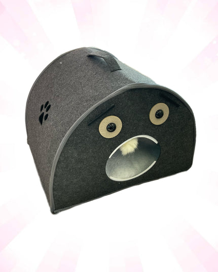 Dark Gray Cozy Felt Tunnel Pet House