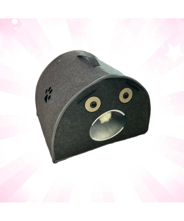 Dark Gray Cozy Felt Tunnel Pet House