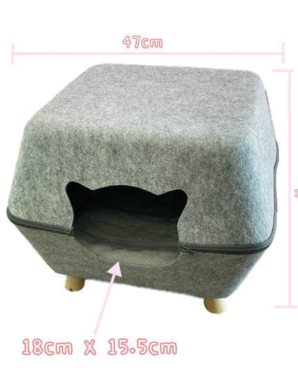 Light Gray Cozy Felt Pet House